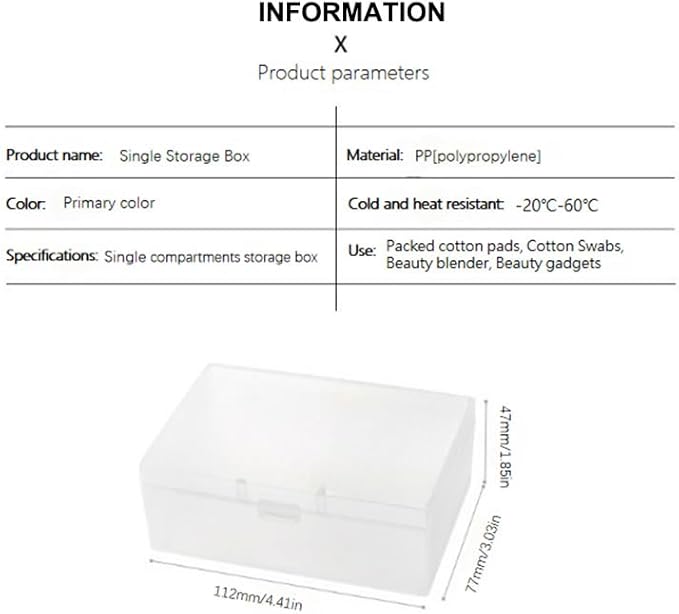 transparent cotton pads/swabs large capacity storage box with PP material, easy to use and take,beautiful design, muti-purpose, moisture-proof and dust-proof (Travel Storage Box high47mm)