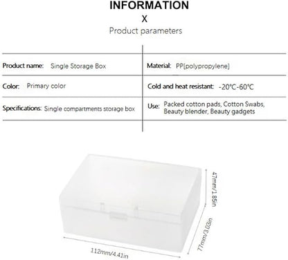transparent cotton pads/swabs large capacity storage box with PP material, easy to use and take,beautiful design, muti-purpose, moisture-proof and dust-proof (Travel Storage Box high47mm)