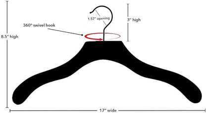 NAHANCO Contemporary Collection: Wooden Shirt Hanger, Black (Pack of 50)