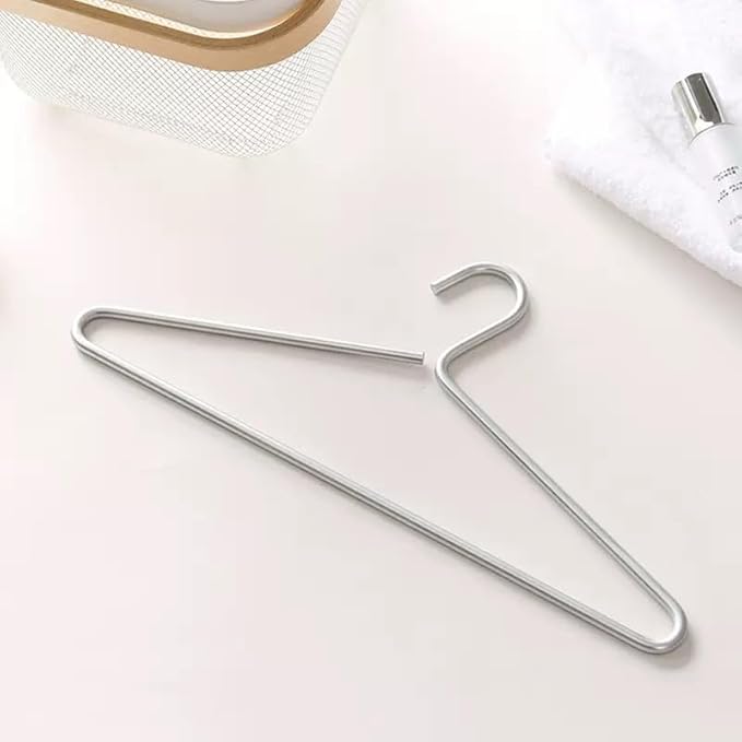 Premium Matte Silvery Aluminum Coat Hangers 6 Piece Set, 16.5” Extra Smooth & Durable Metal Shirt Dress Hanger,Aluminum Alloy Hanger,Clothing Support,Clothing Hang