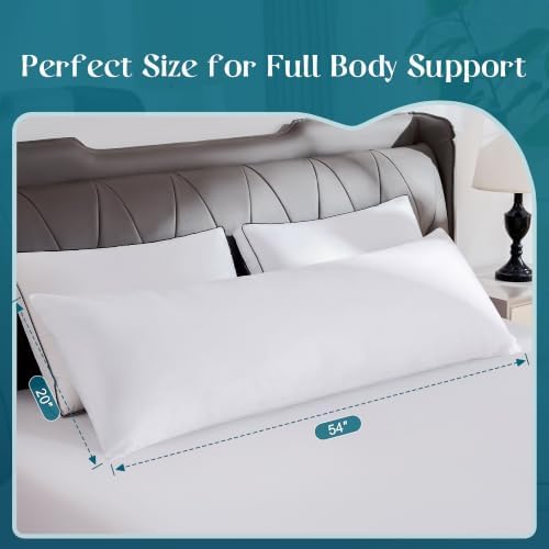 DOWNSTORIA Memory Foam Body Pillow for Adults with Removable Cover, Full Long Pillow Insert for Side Sleepers, Breathable Soft Bed Pillows for Sleeping(White, 20 x 54 Inch) - Image 2