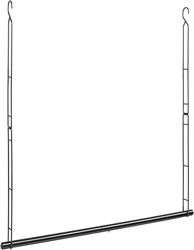 Hanging Closet Rod 31.89in, 6 Height Adjustable Closet Hanging Organizer, Heavy Duty Closet Extender Hanging Rod, Space Saving Clothes Hanging Bar Closet Poles for Hanging Clothes,Black