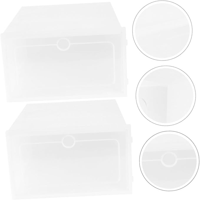 3pcs Transparent Stackable Shoe Organizer Boxes with Lid PP Material Spacious Design for Sneakers High Heels Boots Space-saving Shoe Storage
