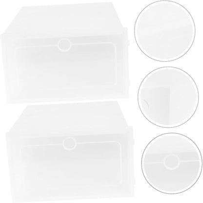 3pcs Transparent Stackable Shoe Organizer Boxes with Lid PP Material Spacious Design for Sneakers High Heels Boots Space-saving Shoe Storage
