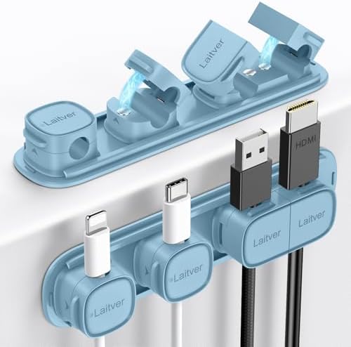 6 Pack Magnetic Cable Clips [1s Open/Lock], Cord Organizer Holder by Unknown
