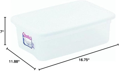 Sterilite 16 Quart Basic Clear Storage Box with White Lid (Pack of 2)