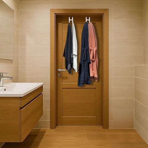 Mars-Rock Double Over Door Steel Hooks 2 Pack Fit 1-3/8" Door 5.5" White - Image 7