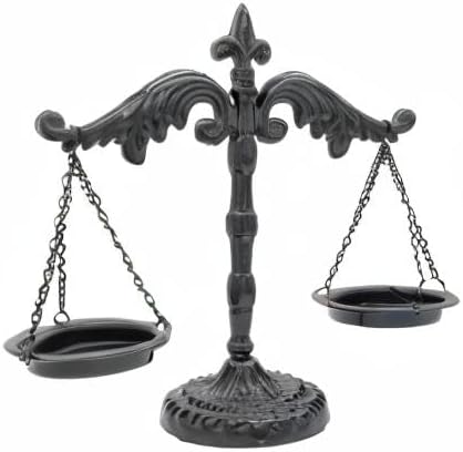 Owlgift Vintage Style Metal Libra Jewelry Display, Scale Tray Cosmetic Organizer, Jewelry Storage, Unique Centerpiece Stand – Black