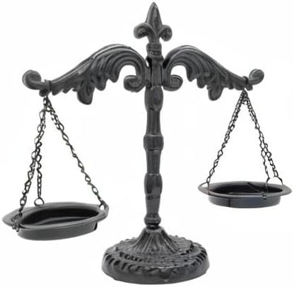 Owlgift Vintage Style Metal Libra Jewelry Display, Scale Tray Cosmetic Organizer, Jewelry Storage, Unique Centerpiece Stand – Black