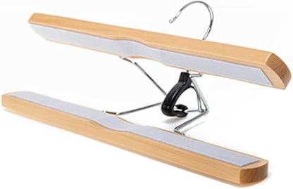 Wooden Skirt Hanger Wood Skirt Clip Non Slip 3 Pack Clothe Hanger Pant Hanger-Wooden