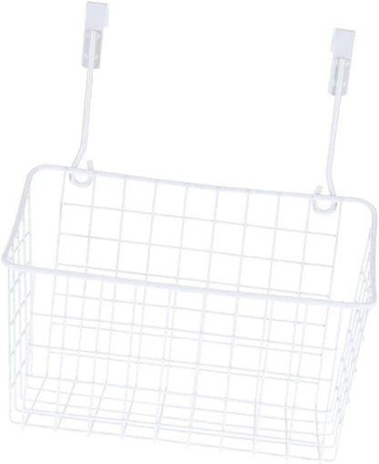 Healifty White Hanging Storage Rack Cabinet Door Organizer for Kitchen Bathroom Office Ventilated Over Cabinet Basket with Easy Installation Space Saving Storage Holder for Wardrobes and