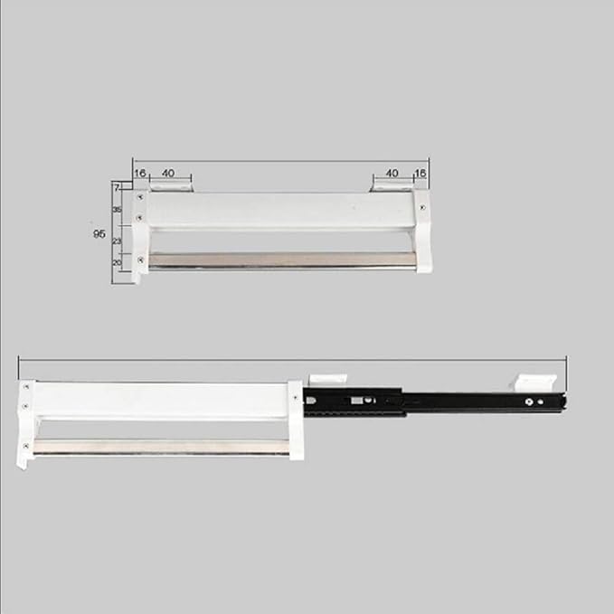 XLTFUC Extendable Hanger with Rails 30-60 Cm, Wardrobe Trousers and Coat Organizer, Load Capacity 25 Kg (Size : 450mm/17.7inch)
