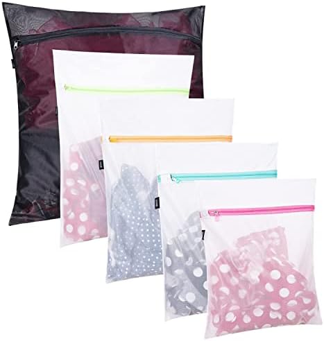 BAGAIL Laundry Bags Mesh Wash Bag for Intimates Lingerie and Delicates, 5Pcs (1XL,2L,2M) by BAGAIL