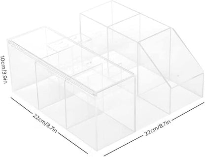 Acrylic Large Capacity Makeup Organizer, Grafting Beauty Extension Supplies Lash Storage Display, Eyelash Storage Case Brush Tweezers Cosmetic Holder (Transparent)