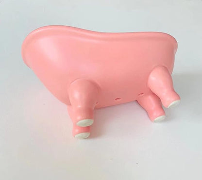 Ceramic Pink Clawfoot Bathtub Bar Soap Dish for Bathroom Shower Decorative Soap Dish Sponge Holder Shower Bar Soap Tray Container for Bathroom, Kitchen Sink