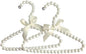 2Pcs Fashion Plastic Pearl Bow Clothes Clothing Hanger Hangers for Kids Children Pet Dog Faux Pearl Bow Clothes Hangers Plastic Pearl Beaded Bow Clothes Dress Coat Hanger