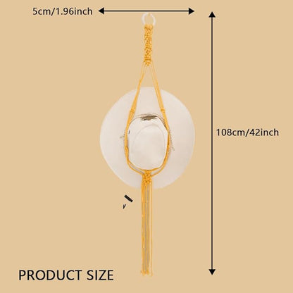 Macrame Hat Hangers for Wall Cowboy Hat Rack for Cowboy Hat Holder for Wall Hat Organizer for Bobo Room Decor Western Gifts for Women