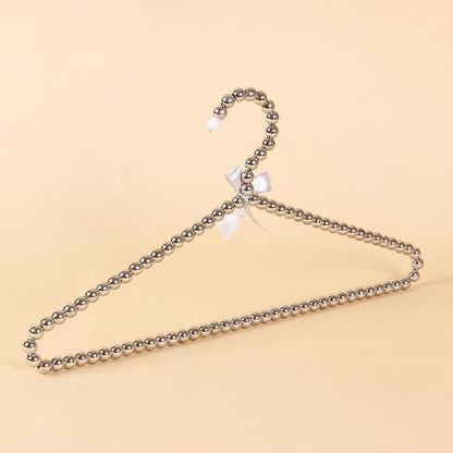 6-Piece Pearl Clothes Hanger Set Wedding Hanger Bridal Bridesmaid Hangers for Wedding Dress Standard Pearl Hangers (Silver Grey, 6)