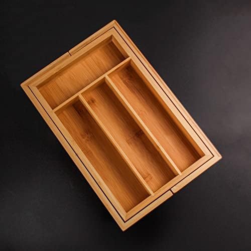 BergHOFF Bamboo 6-Slot Expanding Flatware Organizer Expandable Fits Most Kitchen Drawers