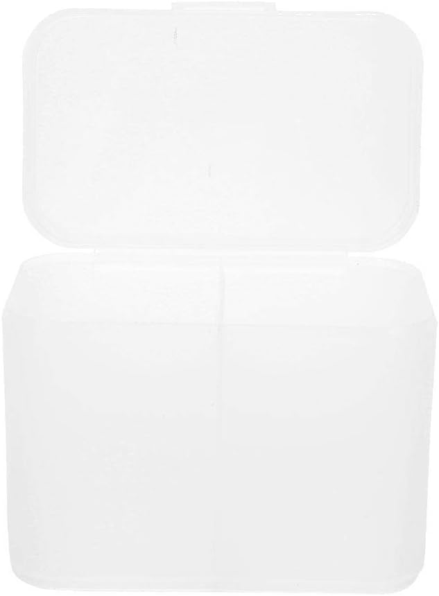 2 Grids Nail Storage Box Nail Polish Remover Pad Storage Box Container Box Plastic Box Transparent Box Makeup Storage Box Durable Safe and Hygienic Suitable for Home Salon(WHITE)