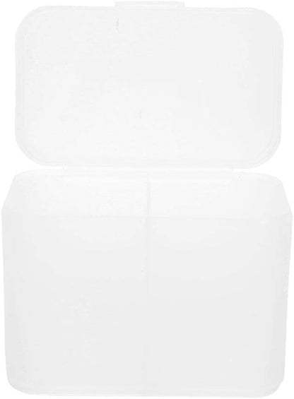 2 Grids Nail Storage Box Nail Polish Remover Pad Storage Box Container Box Plastic Box Transparent Box Makeup Storage Box Durable Safe and Hygienic Suitable for Home Salon(WHITE)