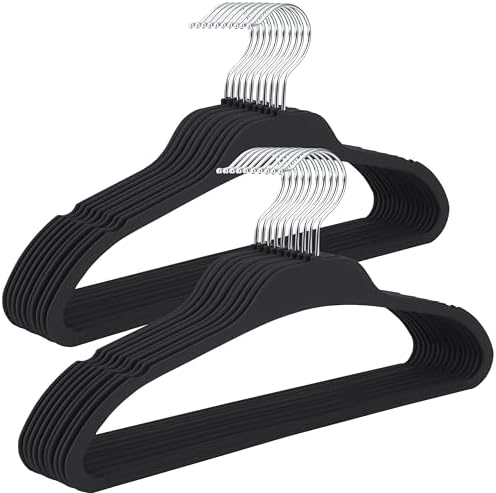 Rubber Coated Hangers 20 Pack, Non-Slip Clothes Hangers by ELONGHOME