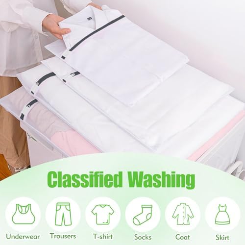 Mesh Laundry Bags for Delicates - 6 Pack Wash Bags for Bras, Lingerie, Socks & Baby Clothes - Fine Mesh Washing Machine Bags with Zipper, Reusable Garment Bags for Travel & College Dorm Essentials - Image 2
