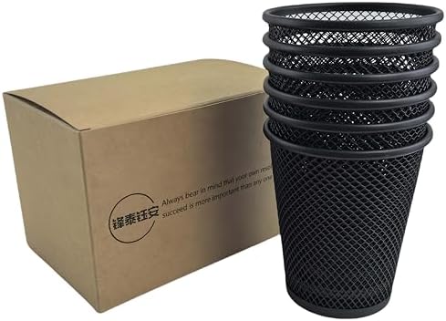 Fengtaiyuan Metal Mesh Pen Holder, 6-Pack, Wire Mesh Desk Organizer, Multifunctional Pen Cup for Office, Home, School, Rust-Resistant & Sturdy Desk Accessory (T16) by Fengtaiyuan