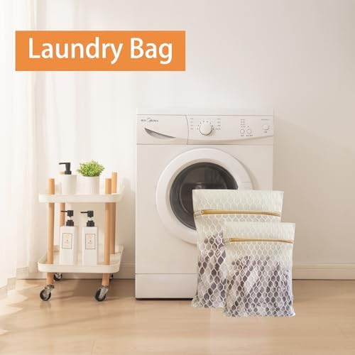 6Pcs Durable Honeycomb Mesh Laundry Bags for Delicates (3L 3M) White - Image 7