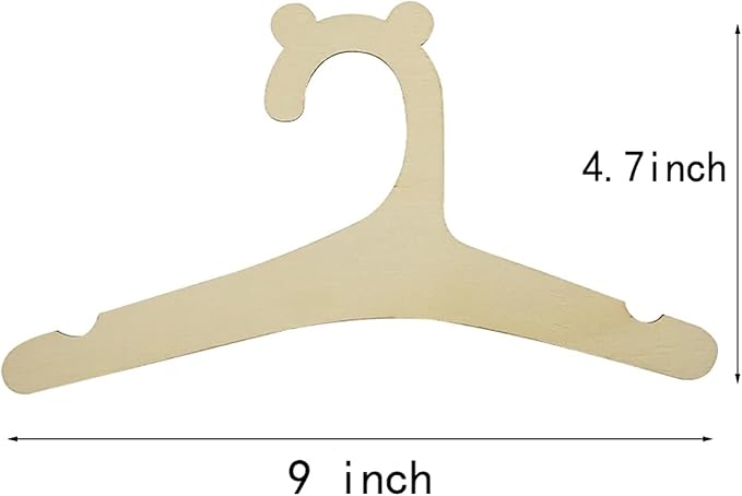 Newborn Environmentally Wooden Hanger for Baby Clothes ,Baby Children Wooden Hangers for Clothes Hangers - 20 Pcs Set (9 inches)
