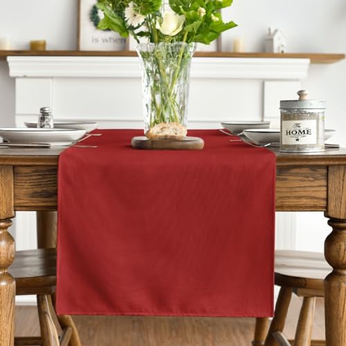 Artoid Mode Red Table Runner, Seasonal Christmas Washable Kitchen Dining Table Decoration for Home Party Decor 13x72 Inch - Image 3