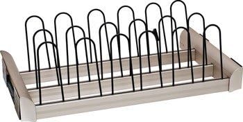 Hafele TAG Hardware 18" Shoe Rack Pull Out for Closet, Engage Collection, Matt Nickel