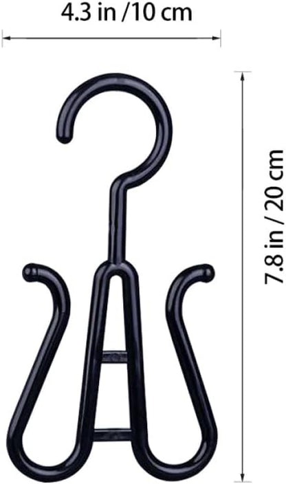 SEWACC 10-pcs Black Plastic Shoe Hanging Organizer Hooks Slipper Drying Rack Closet Boot Hangers for Home Dorm Storage