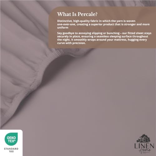 Linen Home Queen Size Fitted Sheet only 100% Cotton Percale, Prelude Purple - Image 5