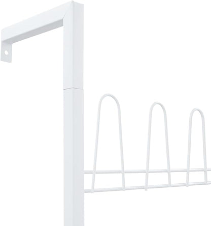 6 Tiers Metal Hanging Shoe Rack for 18 Pairs, Space-Saving Shoe Storage Shelf, Wall Mounted Shoe Organizer Tower for Entryway, Home, Retail Stores (White)