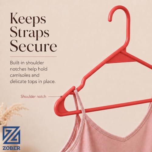 Zober Burgundy Plastic Hangers 50 Pack, Clothes Hangers Plastic - Image 3