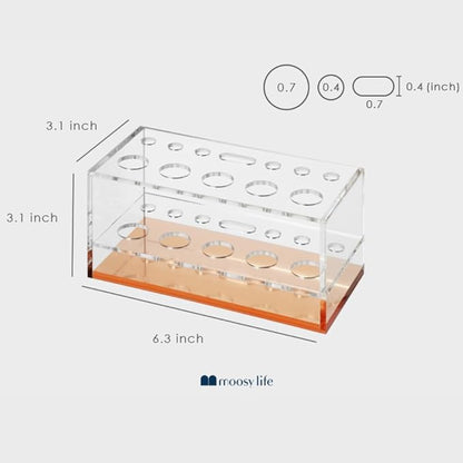 Moosy Life Makeup Brush Holder Organizer, Brush Holder for Vanity, Acrylic Makeup Brush Organizer Countertop Makeup Brush Drying Rack, 12 Slots Acrylic Holder