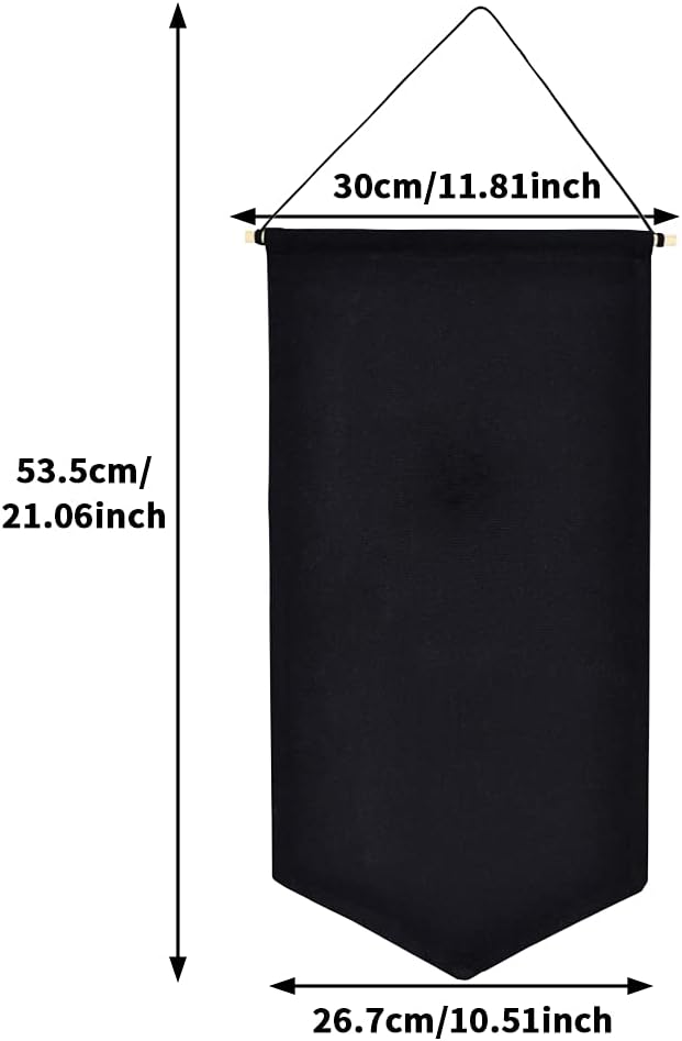 Tookie Hanging Brooch Pin Organizer, Canvas Jewelry Display Pennant, Badge Collection Board Banner Home Party Festival Decorative Storage Holder for Earrings/Necklace/Rings(Black,Size:M)
