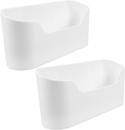 2pcs Wall Mount Kitchen Organizer No Drilling Cabinet Door Storage Box for Sundries Easy Install Adhesive Basket for Office Bathroom and Pantry Elegant Design for Home Decor