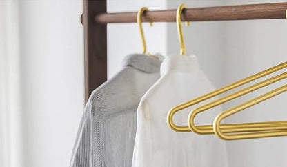 Premium Matte Gold Aluminum Coat Hangers 6 Piece Set, 16.5” Extra Smooth & Durable Metal Shirt Dress Hanger,Aluminum Alloy Hanger,Clothing Support,Clothing Hang