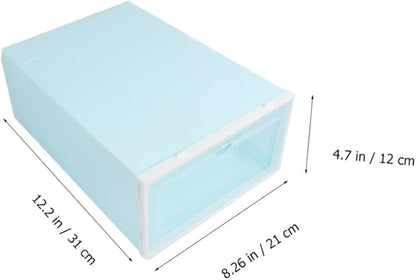 SEWACC Stackable Plastic Shoe Storage Boxes with White Frame, Thickened Sturdy Shoe Containers for Women’s Closet Organization, 6pcs