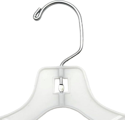 NAHANCO Children’s Plastic Shirt Hangers, Super Heavy Weight - 12" White (Pack of 100), Made in USA