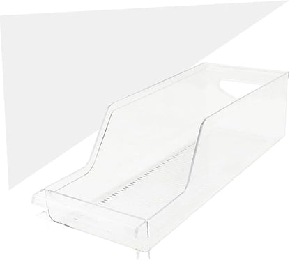 COLLBATH Beverage Can Dispenser Clear Storage Box for Refrigerator and Pantry Organization Stackable Holder for Drinks Safe Food-grade Material Easy Access