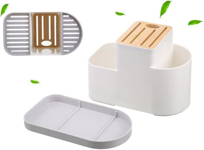 Cutlery Drainer with Knife Slot Utensil Drying Rack Kitchen Storage Silverware Organizer