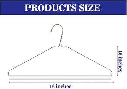 Royal Dry Clean Supply | 16" Inch Strut Hanger Pants Hanger - White Tube for Dry Cleaners or Home, Pack of 12