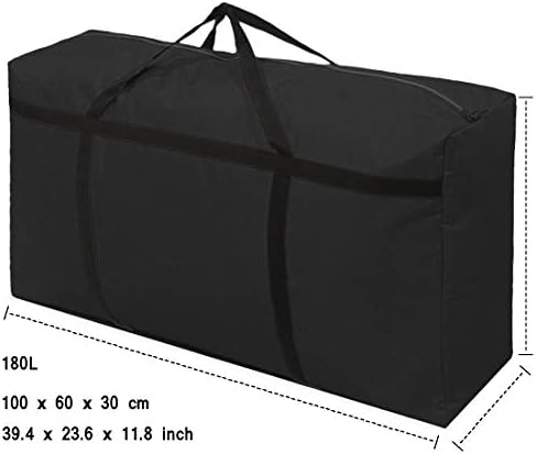 KXF Extra Large 180L Storage Bags with Handles Waterproof Durable Black Carry Bag Under Bed Organizer Duffelbag for Travel Moving Decorations Gym School - Image 2