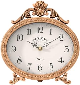 Abdurey Vintage Table Clock,Antique Gold French Rustic Style Mantel Clock by Abdurey