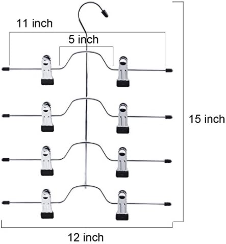 Tosnail 4 Pack 4 Tier Skirt Pants Clothes Hanger with Non Slip Clips, Space Saving Closet Organizer for Trouser, Slack, Jeans, Towels - Image 3