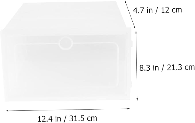 6pcs Stackable Transparent Shoe Storage Box Thicken Plastic Container for Organized Closet Entryway Bedroom s White