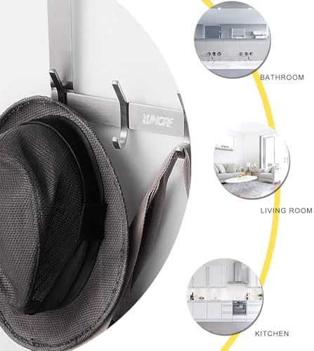 YUMORE Over The Door Hooks, Heavy Duty Door Hanger, Brushed Finish - Image 5